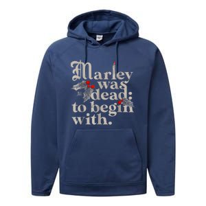 Marley Was Dead To Begin With Funny Novelty Performance Fleece Hoodie