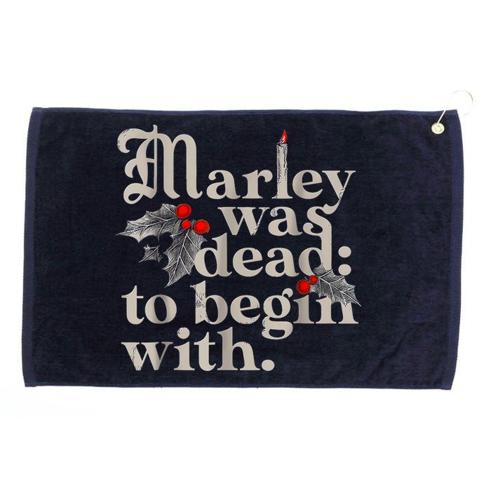 Marley Was Dead To Begin With Funny Novelty Grommeted Golf Towel