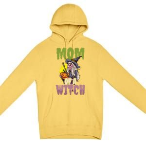 Mom Witch Design Halloween Witch Gift Premium Pullover Hoodie