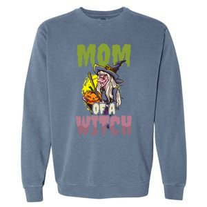 Mom Witch Design Halloween Witch Gift Garment-Dyed Sweatshirt