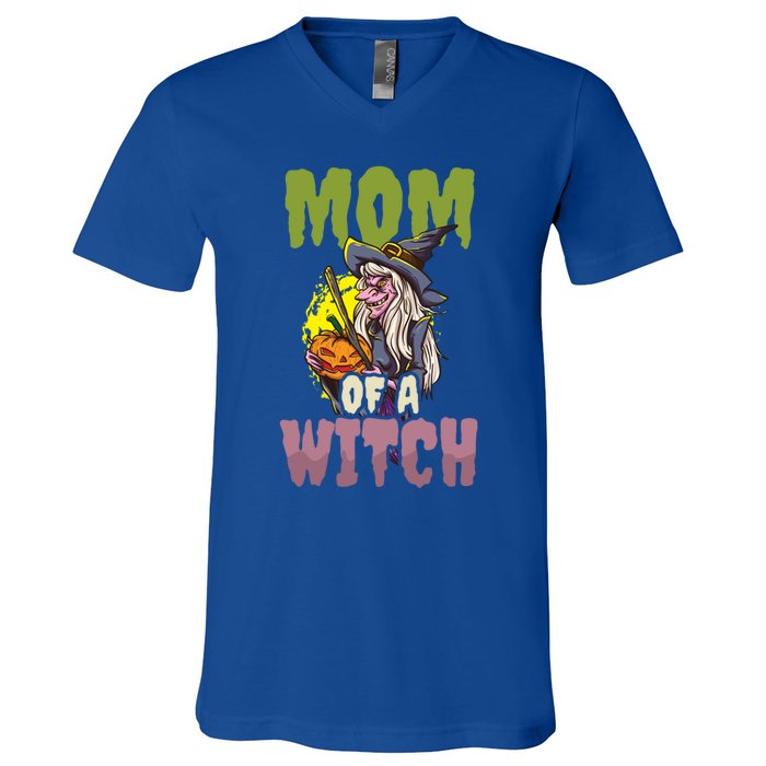 Mom Witch Design Halloween Witch Gift V-Neck T-Shirt