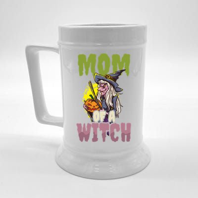 Mom Witch Design Halloween Witch Gift Beer Stein