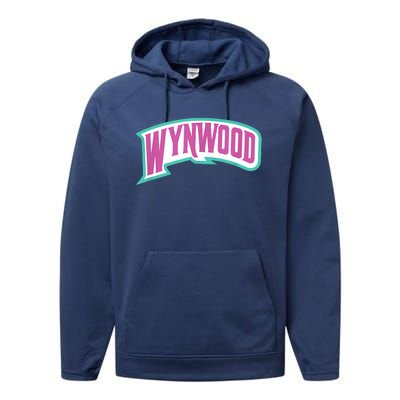 Miami Wynwood Design District For Tourist & Miami Locals Performance Fleece Hoodie