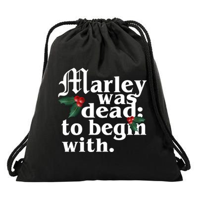 Marley Was Dead To Begin With Mistletoe Christmas Drawstring Bag