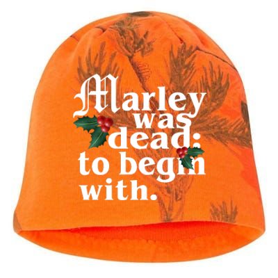 Marley Was Dead To Begin With Mistletoe Christmas Kati - Camo Knit Beanie