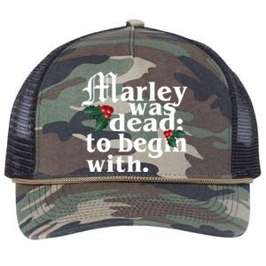 Marley Was Dead To Begin With Mistletoe Christmas Retro Rope Trucker Hat Cap