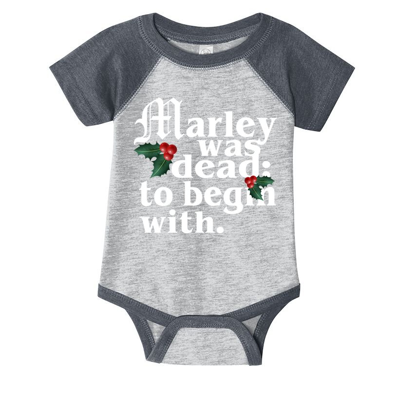 Marley Was Dead To Begin With Mistletoe Christmas Infant Baby Jersey Bodysuit