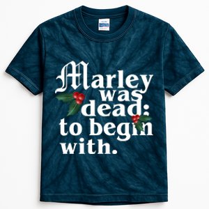 Marley Was Dead To Begin With Mistletoe Christmas Kids Tie-Dye T-Shirt