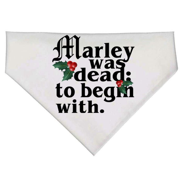 Marley Was Dead To Begin With Mistletoe Christmas USA-Made Doggie Bandana