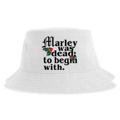 Marley Was Dead To Begin With Mistletoe Christmas Sustainable Bucket Hat