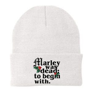 Marley Was Dead To Begin With Mistletoe Christmas Knit Cap Winter Beanie