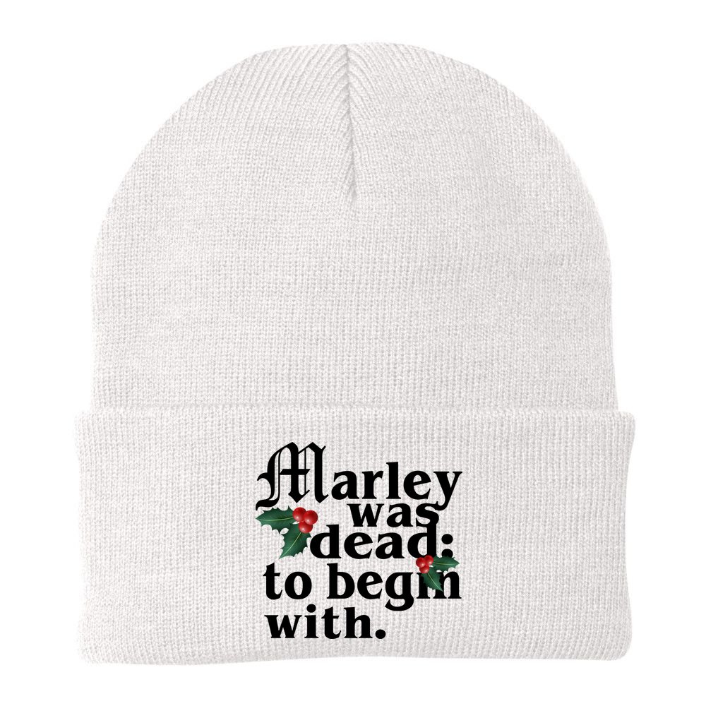 Marley Was Dead To Begin With Mistletoe Christmas Beanie