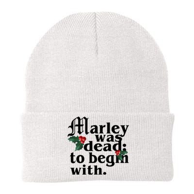 Marley Was Dead To Begin With Mistletoe Christmas Knit Cap Winter Beanie