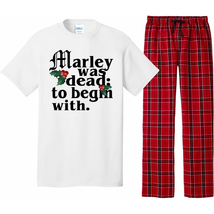 Marley Was Dead To Begin With Mistletoe Christmas Pajama Set