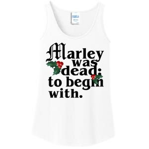 Marley Was Dead To Begin With Mistletoe Christmas Ladies Essential Tank