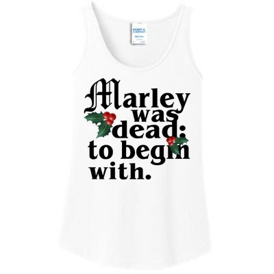 Marley Was Dead To Begin With Mistletoe Christmas Ladies Essential Tank