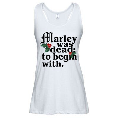 Marley Was Dead To Begin With Mistletoe Christmas Ladies Essential Flowy Tank