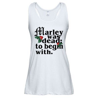 Marley Was Dead To Begin With Mistletoe Christmas Ladies Essential Flowy Tank