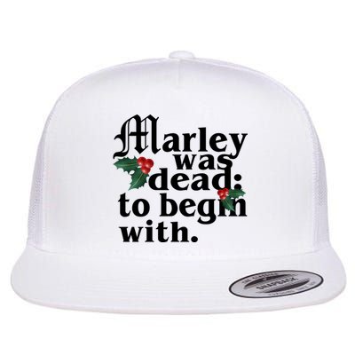 Marley Was Dead To Begin With Mistletoe Christmas Flatbill Hat