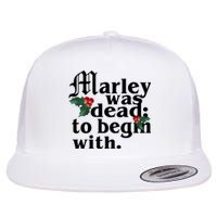 Marley Was Dead To Begin With Mistletoe Christmas Flat Bill Trucker Hat