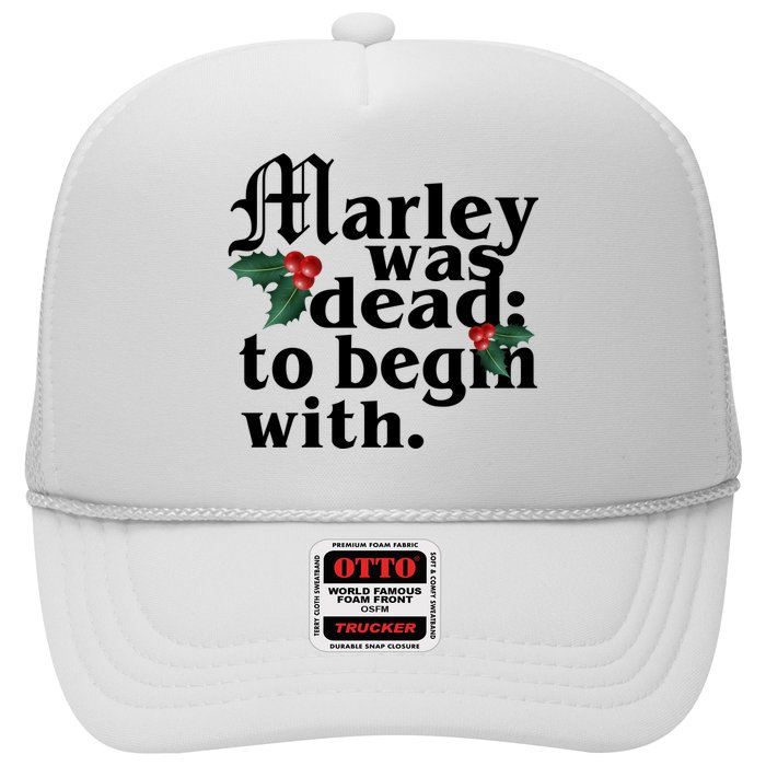 Marley Was Dead To Begin With Mistletoe Christmas Trucker Hat