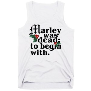 Marley Was Dead To Begin With Mistletoe Christmas Tank Top