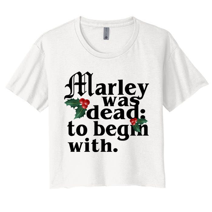 Marley Was Dead To Begin With Mistletoe Christmas Women's Crop Top Tee