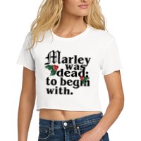 Marley Was Dead To Begin With Mistletoe Christmas Women's Crop Top Tee