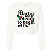 Marley Was Dead To Begin With Mistletoe Christmas Cropped Pullover Crew