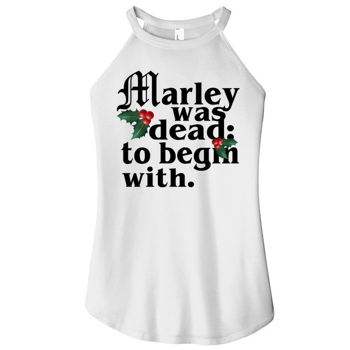 Marley Was Dead To Begin With Mistletoe Christmas Women's Perfect Tri Rocker Tank