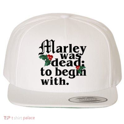Marley Was Dead To Begin With Mistletoe Christmas Wool Snapback Cap