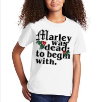 Marley Was Dead To Begin With Mistletoe Christmas Kids T-Shirt