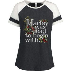 Marley Was Dead To Begin With Enza Ladies Jersey Colorblock Tee