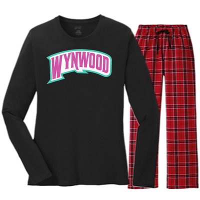 Miami Wynwood Design District For Tourist & Miami Locals Women's Long Sleeve Flannel Pajama Set 