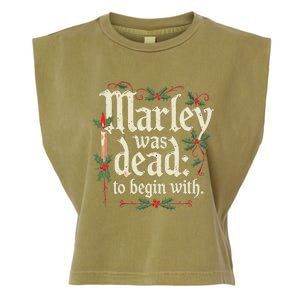 Marley Was Dead To Begin With Funny Novelty Christmas Garment-Dyed Women's Muscle Tee