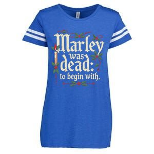 Marley Was Dead To Begin With Funny Novelty Christmas Enza Ladies Jersey Football T-Shirt