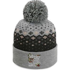 Marley Was Dead To Begin With Funny Novelty Christmas The Baniff Cuffed Pom Beanie