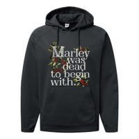 Marley Was Dead To Begin With Funny Novelty Christmas Performance Fleece Hoodie