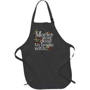 Marley Was Dead To Begin With Funny Novelty Christmas Full-Length Apron With Pockets