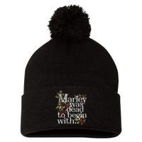 Marley Was Dead To Begin With Funny Novelty Christmas Pom Pom 12in Knit Beanie