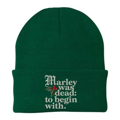 Marley Was Dead To Begin With Funny Quote Xmas Knit Cap Winter Beanie