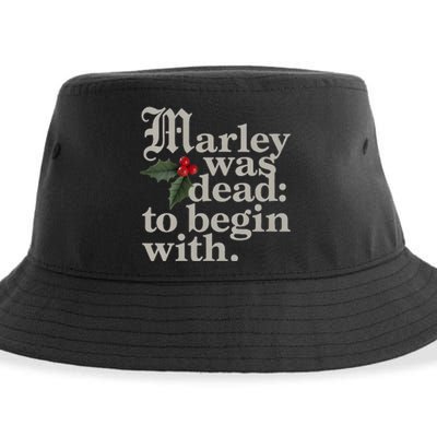 Marley Was Dead To Begin With Funny Quote Xmas Sustainable Bucket Hat