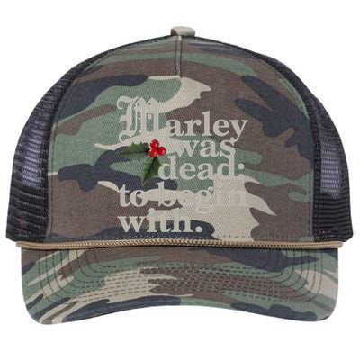 Marley Was Dead To Begin With Funny Quote Xmas Retro Rope Trucker Hat Cap