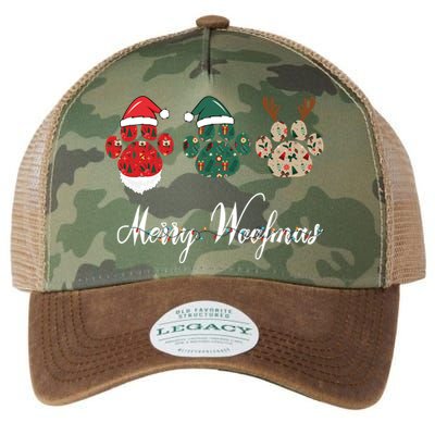 Merry Woofmas Dog Christmas Paw Gift Legacy Tie Dye Trucker Hat