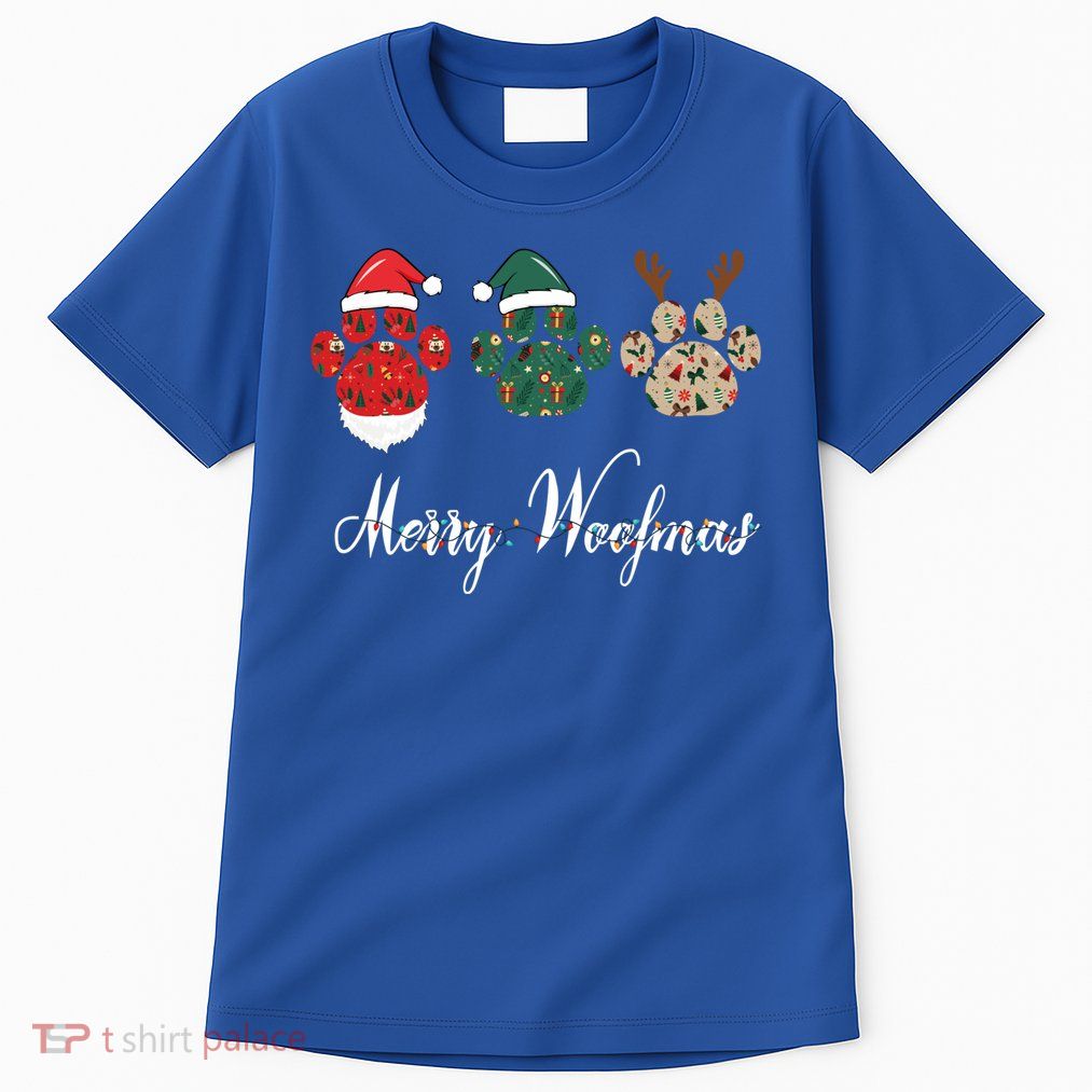Merry Woofmas Dog Christmas Paw Gift Tall T-Shirt