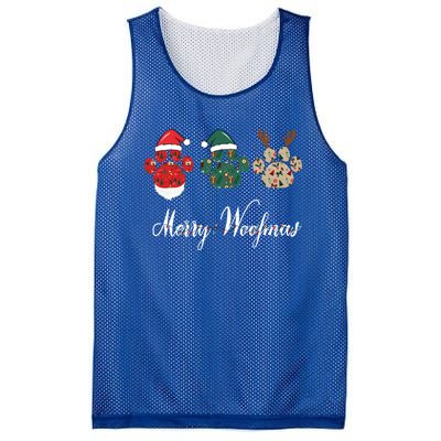 Merry Woofmas Dog Christmas Paw Gift Mesh Reversible Basketball Jersey Tank