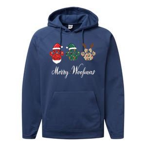 Merry Woofmas Dog Christmas Paw Gift Performance Fleece Hoodie