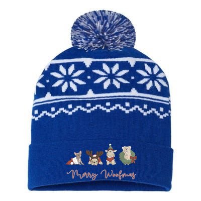 Merry Woofmas Dog Lover Xmas Christmas Gift USA-Made Snowflake Beanie