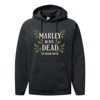 Marley Was Dead To Begin With Christmas Xmas Performance Fleece Hoodie