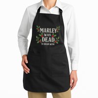 Marley Was Dead To Begin With Christmas Xmas Full-Length Apron With Pockets